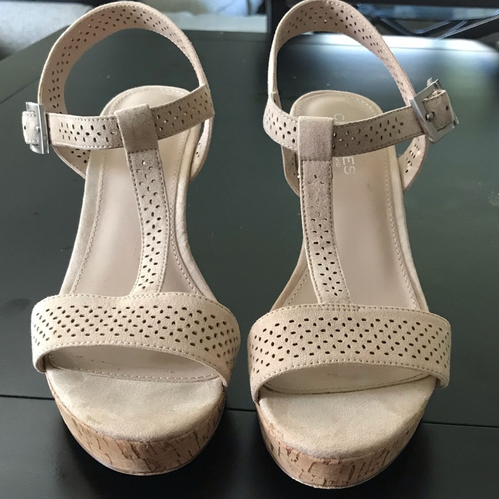 Cork wedges tan-excellent condition